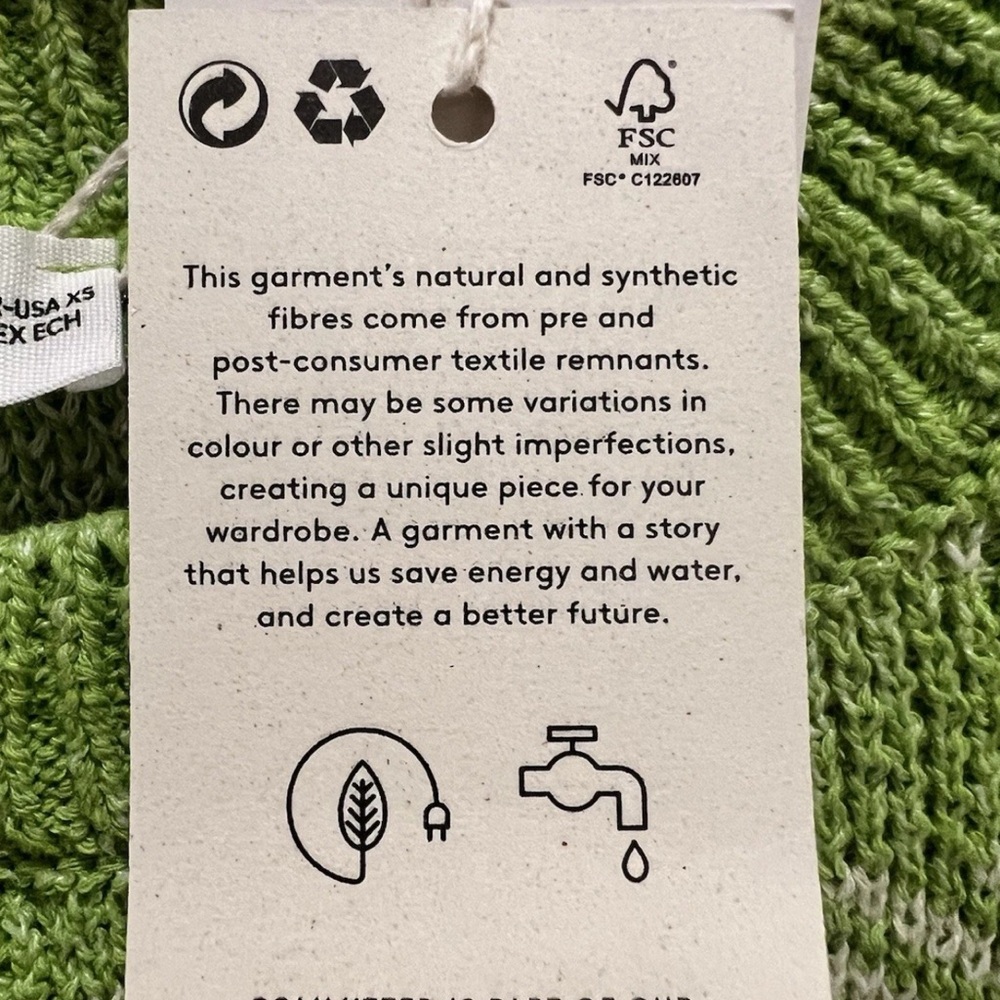 NWT MNG XS Pearl & Gold Button Cardigan Lime Green Sustainable Recycled Material - Picture 7 of 8